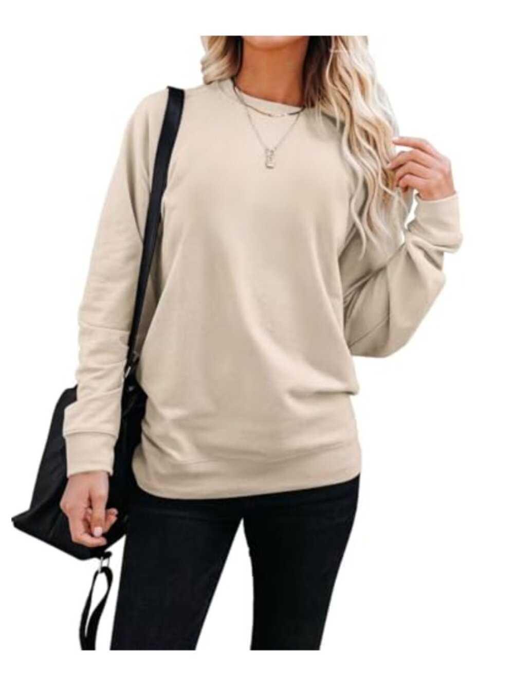 Womens Crewneck Sweatshirt Long Sleeve Casual Pullover Fall Outfit